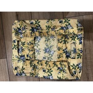 Longaberger Rose Trellis Hostess Large Serving Tray Basket Yellow floral